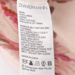 Pre Owned Zimmermann Multicolor Matchmaker Tuck Printed Linen Shorts XS