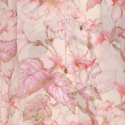 Pre Owned Zimmermann Multicolor Floral Print Chiffon Blouse XS