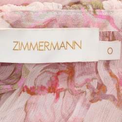 Pre Owned Zimmermann Multicolor Floral Print Chiffon Blouse XS