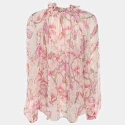 Pre Owned Zimmermann Multicolor Floral Print Chiffon Blouse XS