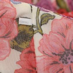 مملوكة مسبقًا فستان زيمرمان حرير مورّد طباعة زهرية متعددة الألوان بتفاصيل متموجة مقاس متوسط (ميديوم)