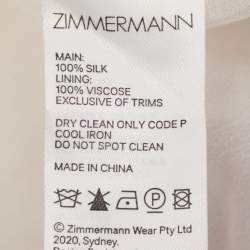 مملوكة مسبقًا فستان زيمرمان حرير مورّد طباعة زهرية متعددة الألوان بتفاصيل متموجة مقاس متوسط (ميديوم)