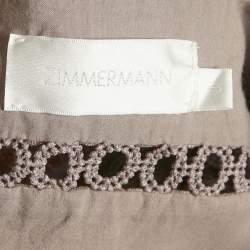 Pre Owned Zimmermann Mauve Floral Print Linen Juniper Mini Dress S