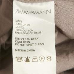 Pre Owned Zimmermann Mauve Floral Print Linen Juniper Mini Dress S