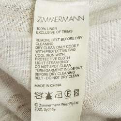 Pre Owned Zimmermann Multicolor Linen Floral Print High Neck Mini Dress M