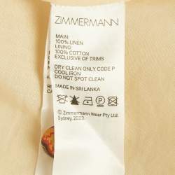 مملوكة مسبقًا Zimmermann Beige Paisley Print Linen Mini Dress L