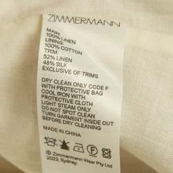 Pre Owned Zimmermann Off-White Floral Print Linen Hummingbird Mini Dress M