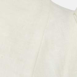 Pre Owned Zimmermann Off-White Floral Print Linen Hummingbird Mini Dress M