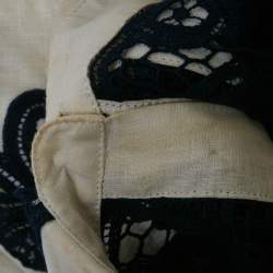 Pre Owned Zimmermann Beige Crocheted Lace and Linen Shirt & Pants Set M