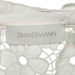 Pre Owned Zimmermann White Linen August Plunge Mini Dress M