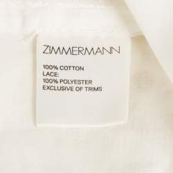 Pre Owned Zimmermann White Lace V-Neck Flared Mini Dress S