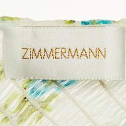 Pre Owned Zimmermann White Floral Printed Smocked Maxi Dress S