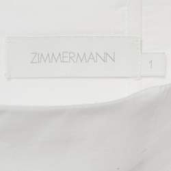 Pre Owned Zimmermann White Cotton Broderie Anglaise Belted Shorts M