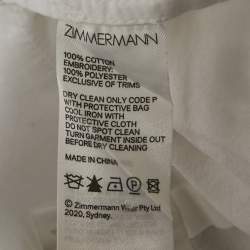 Pre Owned Zimmermann White Cotton Broderie Anglaise Belted Shorts M
