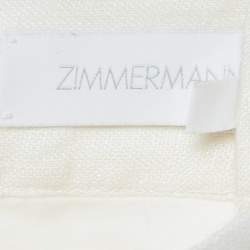 Pre Owned Zimmermann Beige Paisley Print Linen Brighton Tuck Shorts M