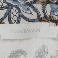 Pre Owned Zimmermann Pink/Blue Vitali Floral Print Linen Wrap Dress M