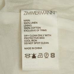 Pre Owned Zimmermann White Linen Off Shoulder Mini Dress S