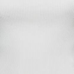 Pre Owned Zimmermann White Rib Knit Sleeveless Tie-Up Top XS