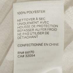 Pre Owned Zimmermann Off-White Dotted Crepe Fil Coupe Pleat Detail Top M