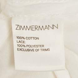 Pre Owned Zimmermann White Guipure Lace V-Neck Mini Dress S