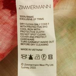 Pre Owned Zimmermann Multicolor/Off-White Floral Print Ramie Raie Billow Blouse S