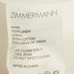 Pre Owned Zimmermann White Floral Print Linen Maxi Dress M