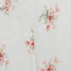 Pre Owned Zimmermann White Floral Print Linen Maxi Dress M