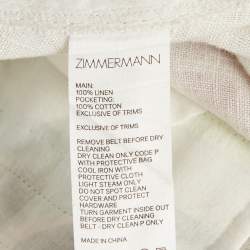 Pre Owned Zimmermann Multicolor Printed Linen Glassy Safari Shorts S