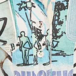 Pre Owned Zimmermann Multicolor Printed Linen Glassy Safari Crop Top S