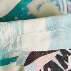 Pre Owned Zimmermann Multicolor Printed Linen Glassy Safari Crop Top S