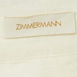 Pre Owned Zimmermann White Linen Ninety-Six Ric Rac Long Skirt M
