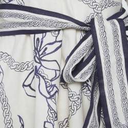 Pre Owned Zimmermann White Printed Cotton Mini Dress XS