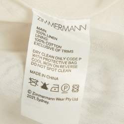 Pre Owned Zimmermann White Printed Cotton Mini Dress XS