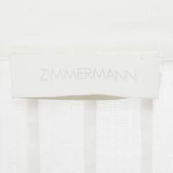 Pre Owned Zimmermann White Ramie Scallop Frill Detail Jude Shirt S 