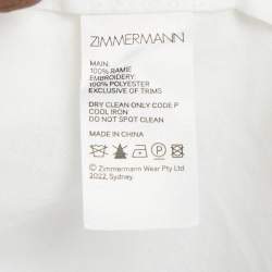 Pre Owned Zimmermann White Ramie Scallop Frill Detail Jude Shirt S 