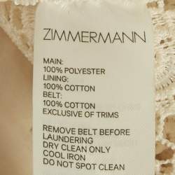 Pre Owned Zimmermann Beige Paisley Lace Amari Mini Dress M