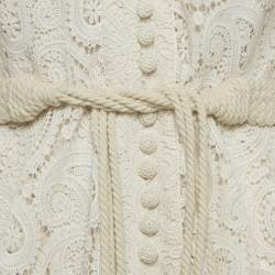 Pre Owned Zimmermann Beige Paisley Lace Amari Mini Dress M