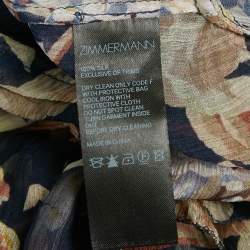 مملوكة مسبقًا فستان زيمرمان حرير طباعة زهور زرقاء حافة غير متساوية متوسط الطول مقاس متوسط (ميديوم)