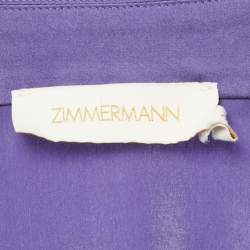 Pre Owned Zimmermann Purple Silk Wrap Around Midi Dress L