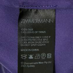 Pre Owned Zimmermann Purple Silk Wrap Around Midi Dress L