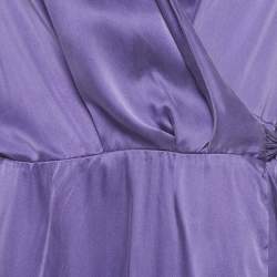 Pre Owned Zimmermann Purple Silk Wrap Around Midi Dress L