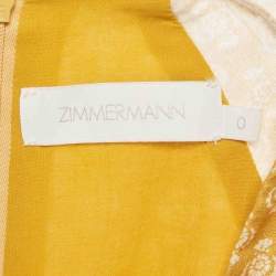 Pre Owned Zimmermann Yellow Paisley Print Linen Maxi Dress S 