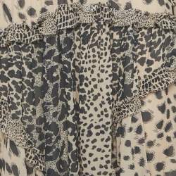مملوكة مسبقًا Zimmermann Beige Chiffon Leopard Print Cut-Out Mini Dress M