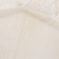 Pre Owned فستان زيمرمان من الكتان الأبيض بدانتيل وحزام أنبوبي متوسط الطول مقاس صغير