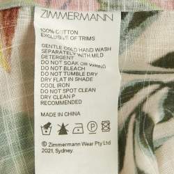 مملوكة مسبقًا Zimmermann Multicolor Floral Print Cotton Tropicana Shirt & Shorts Set S