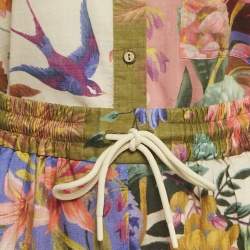 م ملوكة مسبقًا Zimmermann Multicolor Floral Print Cotton Tropicana Shirt & Shorts Set S
