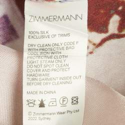 مملوكة مسبقًا طقم بنطال وقميص زيمرمان حرير بطباعة متعددة الألوان بيجاما مقاس صغير