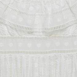 Pre Owned Zimmermann White Embroidered Cotton Melody Ladder Mini Dress XS