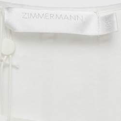 Pre Owned Zimmermann White Embroidered Cotton Melody Ladder Mini Dress XS