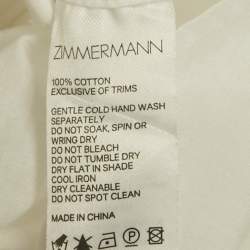 Pre Owned Zimmermann White Embroidered Cotton Melody Ladder Mini Dress XS